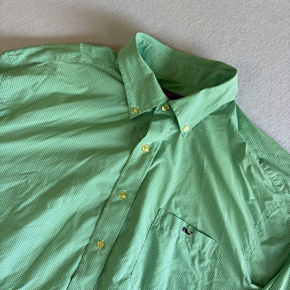 Vineyard Vines Performance Classic Fit Tucker Shirt XL Green/White Check 1W1707